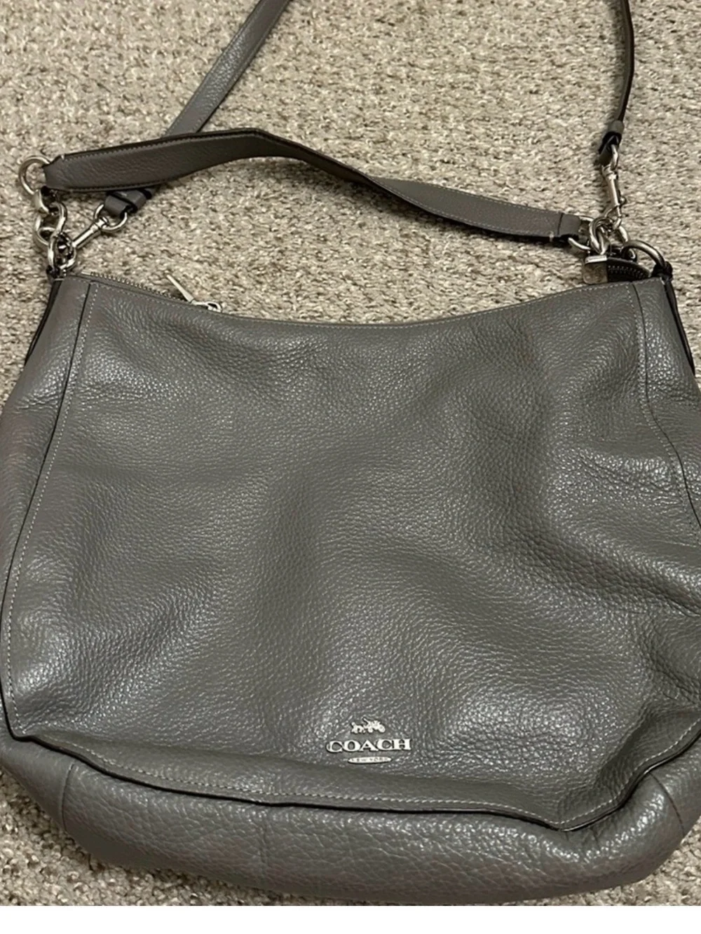 Coach Gray Leather Shoulder Bag